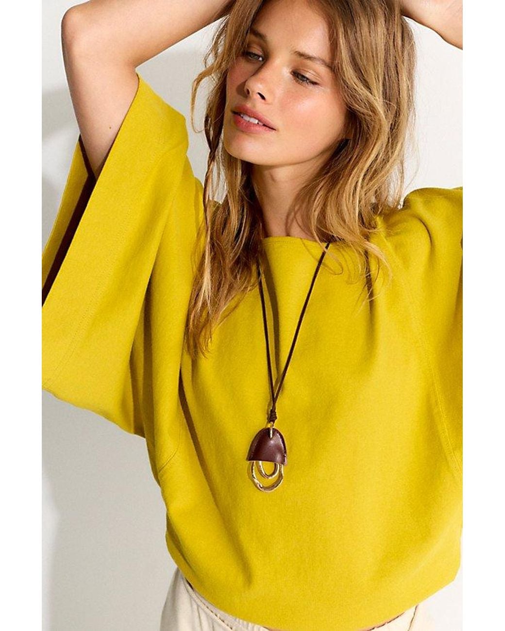 free-est Yellow Lennox Top By