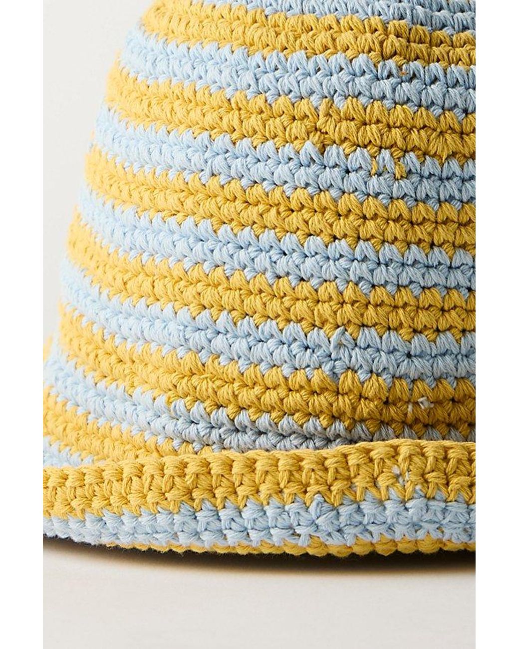 Free People White Striped Crochet Sailor Hat