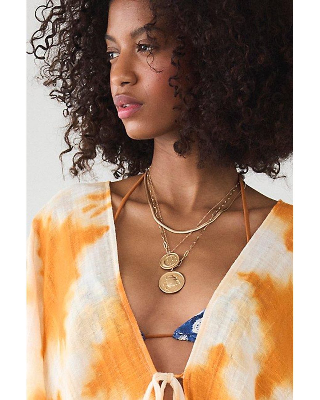 Free People Natural Oversized Coin Necklace
