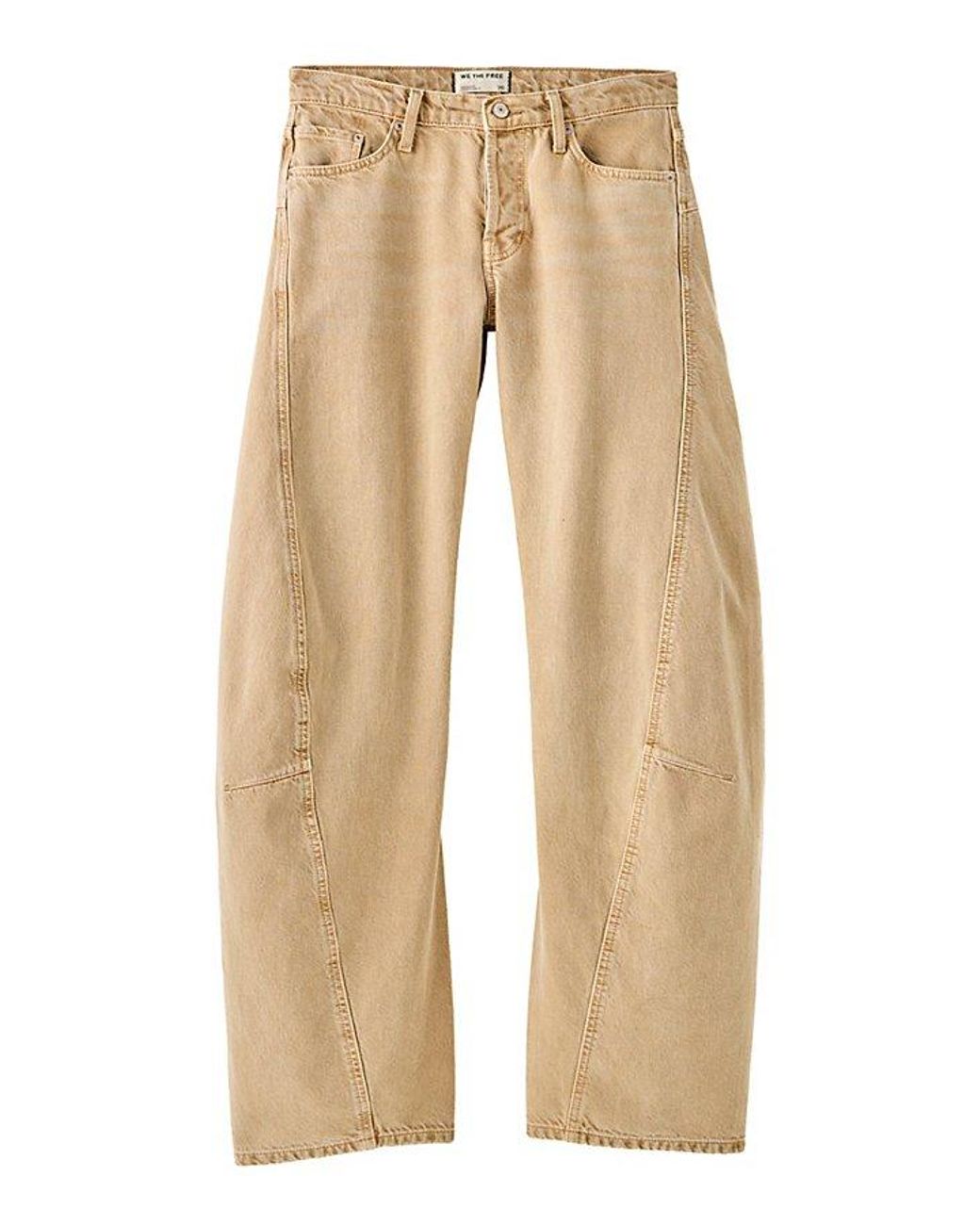 Free People Natural Fable Low-Rise Twisted Bowed Jeans