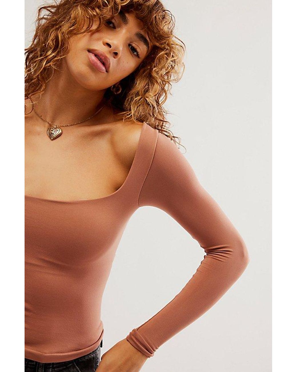 Intimately By Free People Brown Clean Lines Long Sleeve