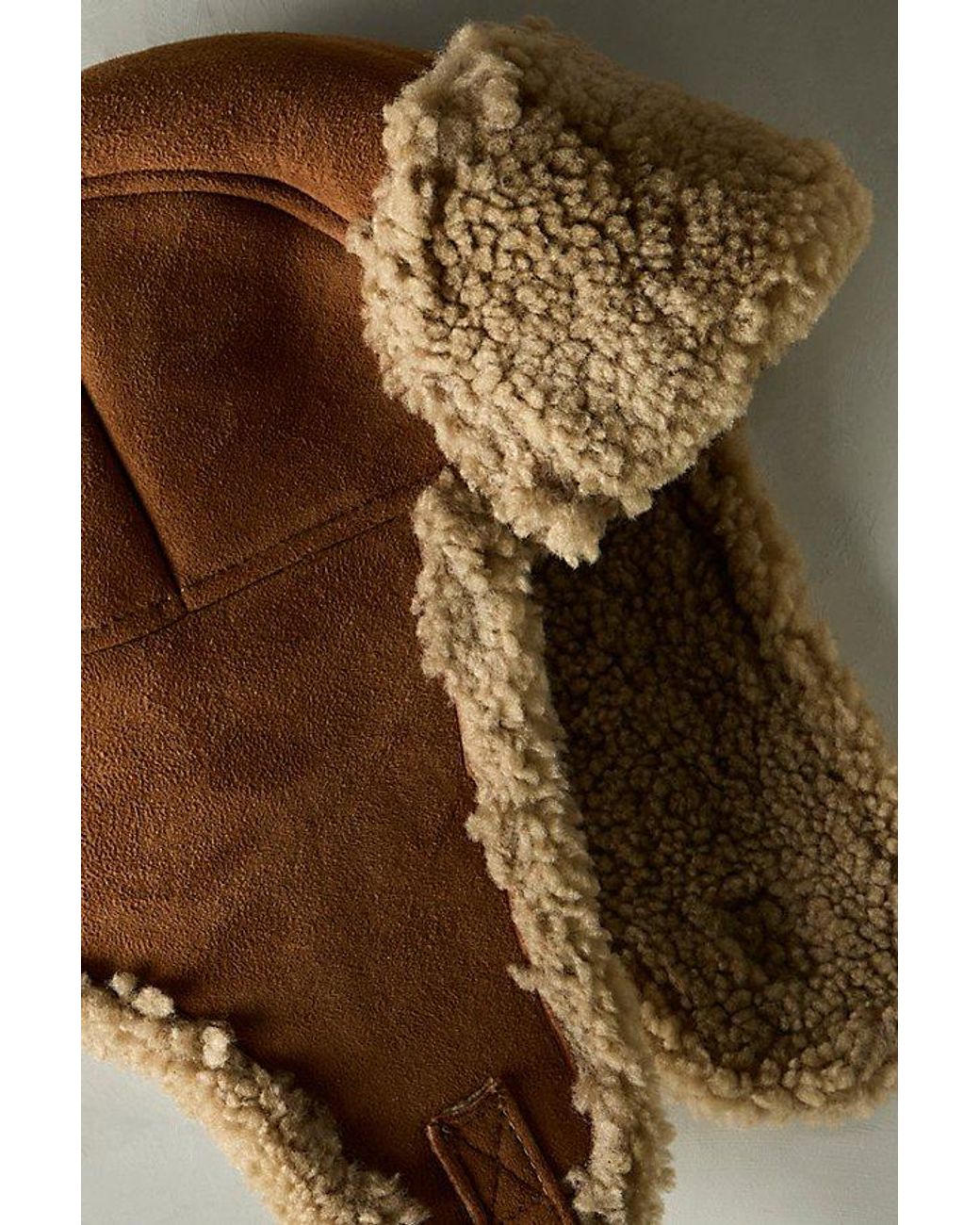 Free People Brown Scout Shearling Trapper Hat