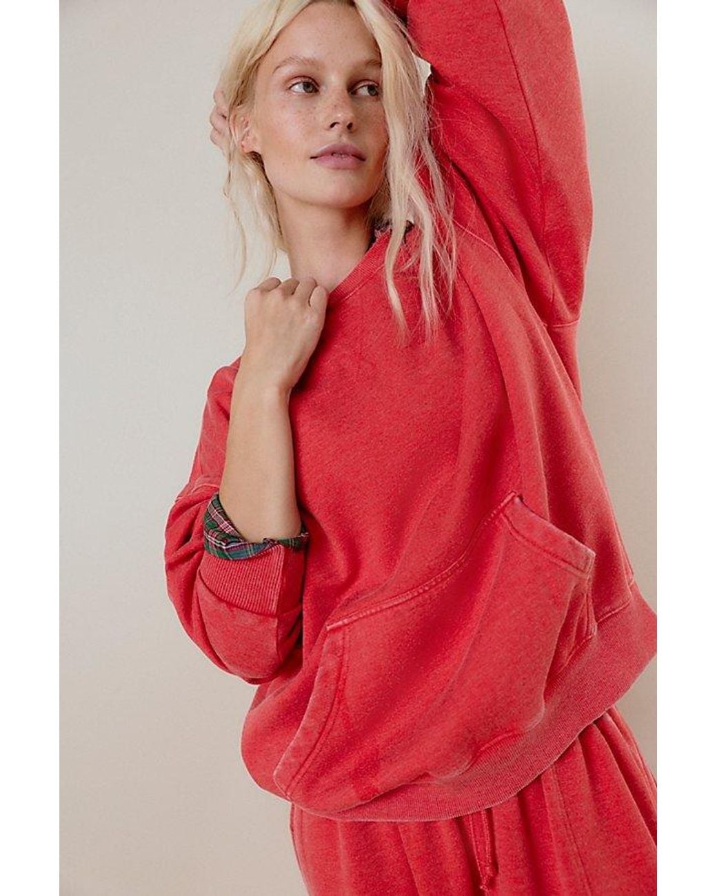 Intimately By Free People Red Slow It Down Pullover By