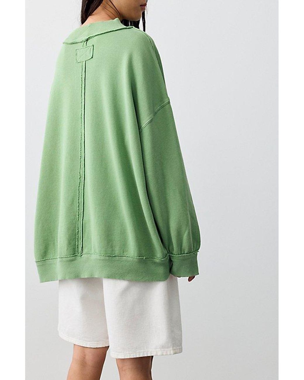Free People Green Palm Spring Turtleneck Graphic Pullover