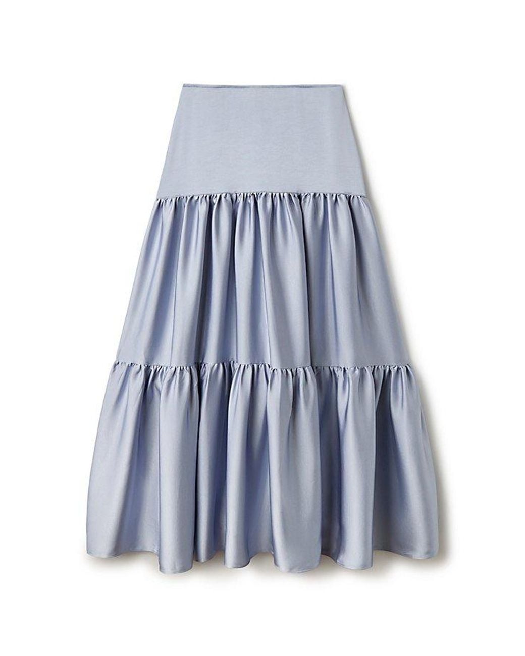 Free People Blue Juliette Satin Maxi Skirt
