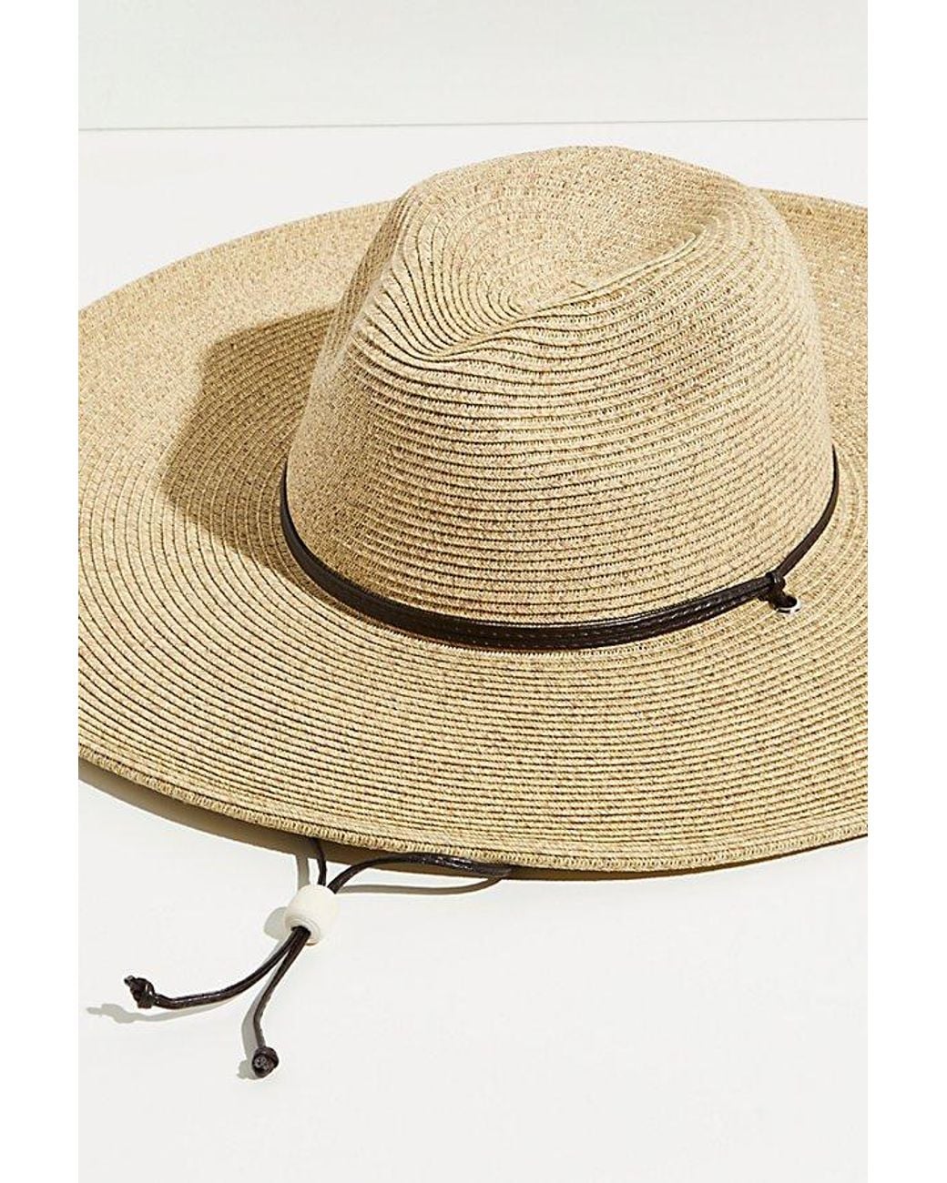 Free People Brown Arizona Packable Wide Brim Hat