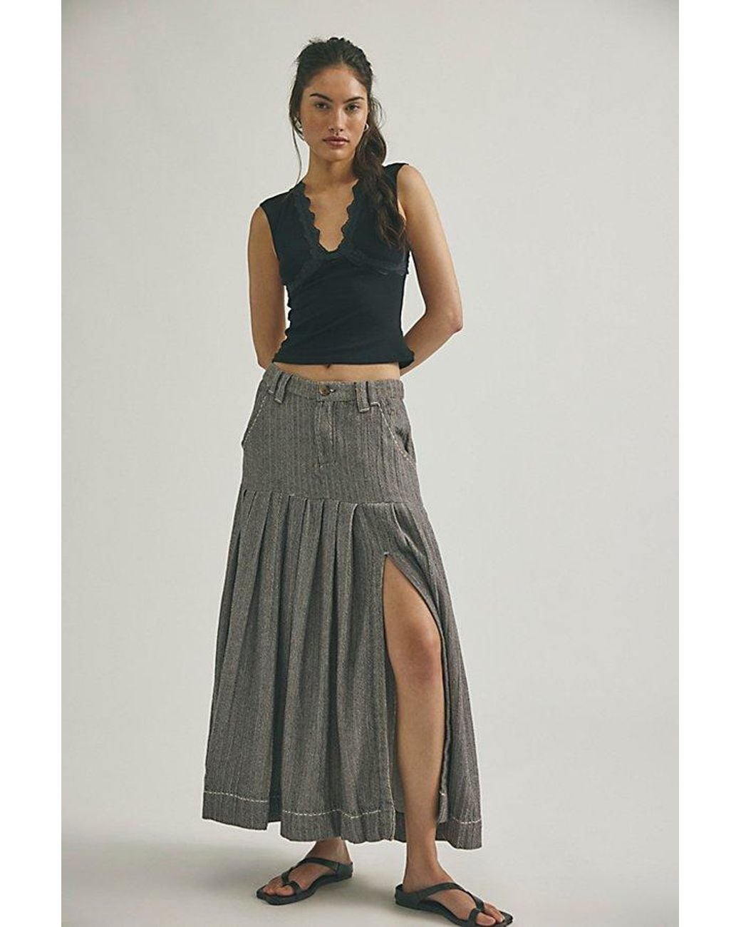 Free People Multicolor 53Rd Street Tailored Maxi Skirt