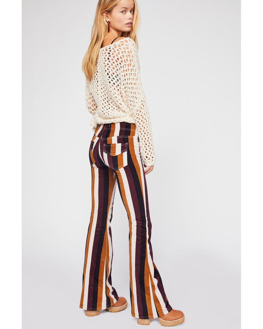 Pull On Corduroy Printed Flares 