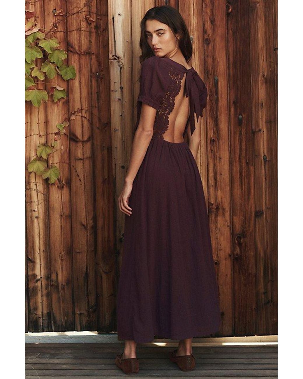 free-est Brown All You Need Is Lace Midi Dress By