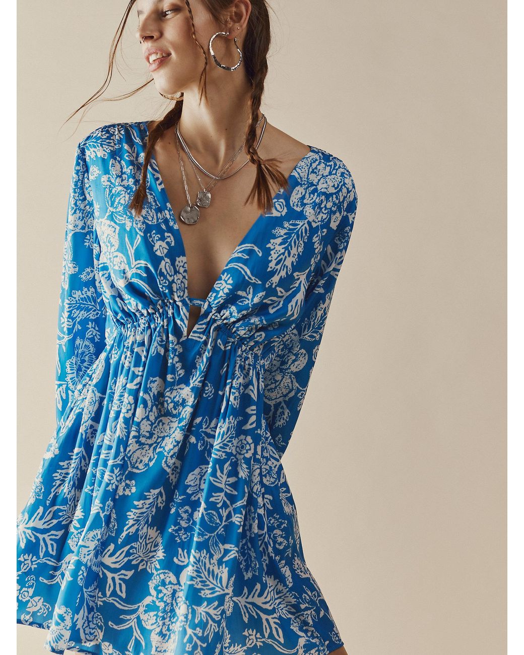 Free People Soli Mini Dress in Blue Lyst