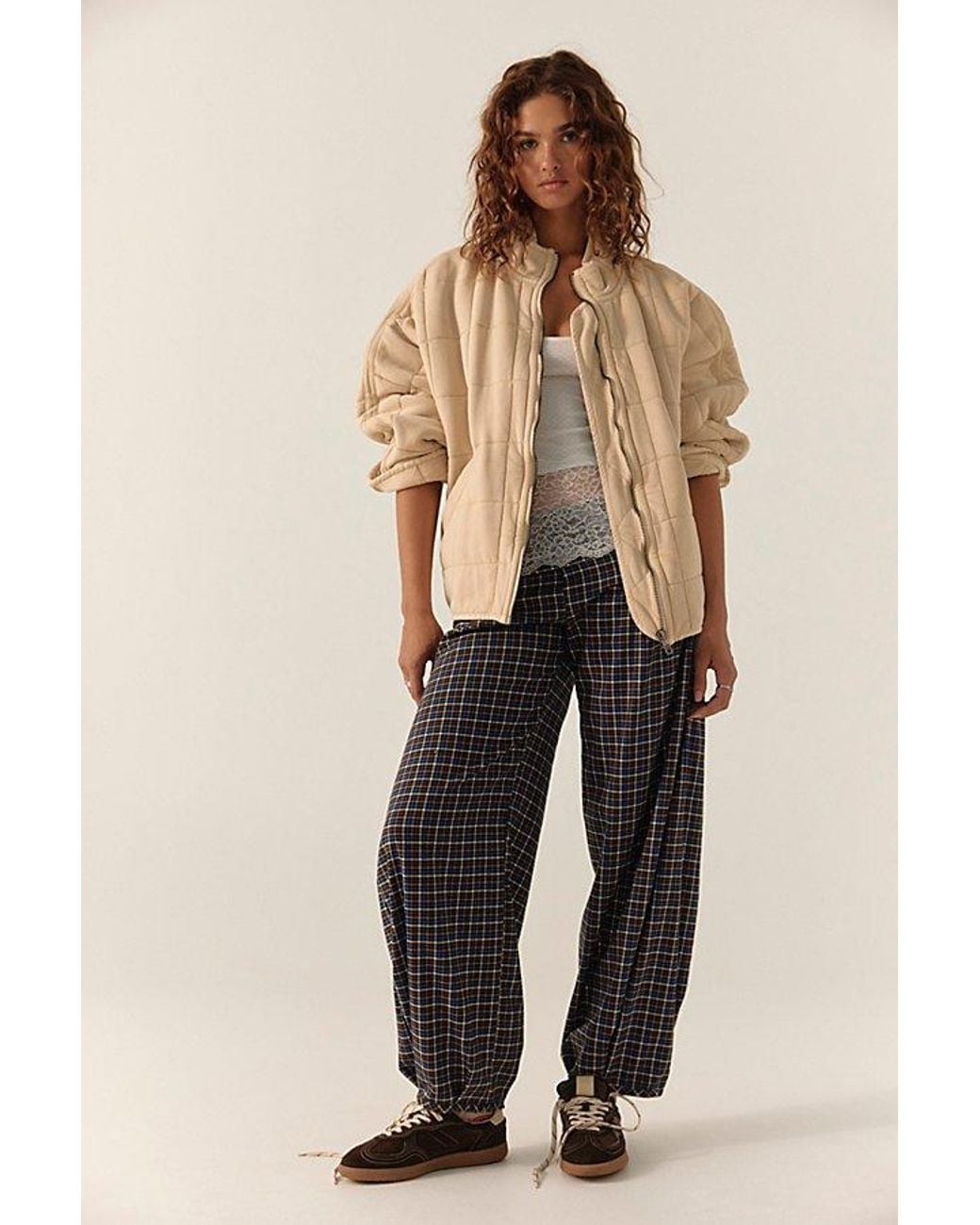 Free People Gray Dolman Quilted Knit Jacket