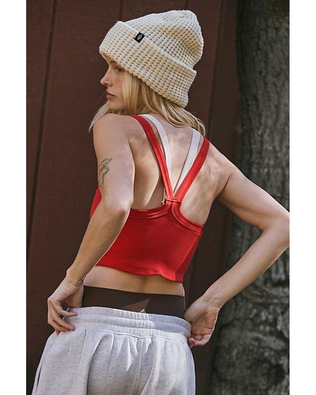 Fp Movement Red All Clear Solid Cami