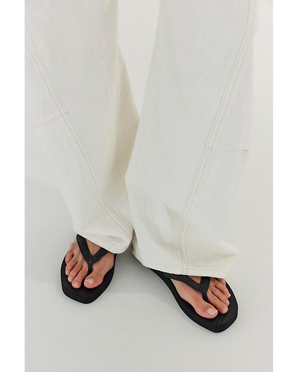 Sleeper Black Tapered Platform Flip Flops