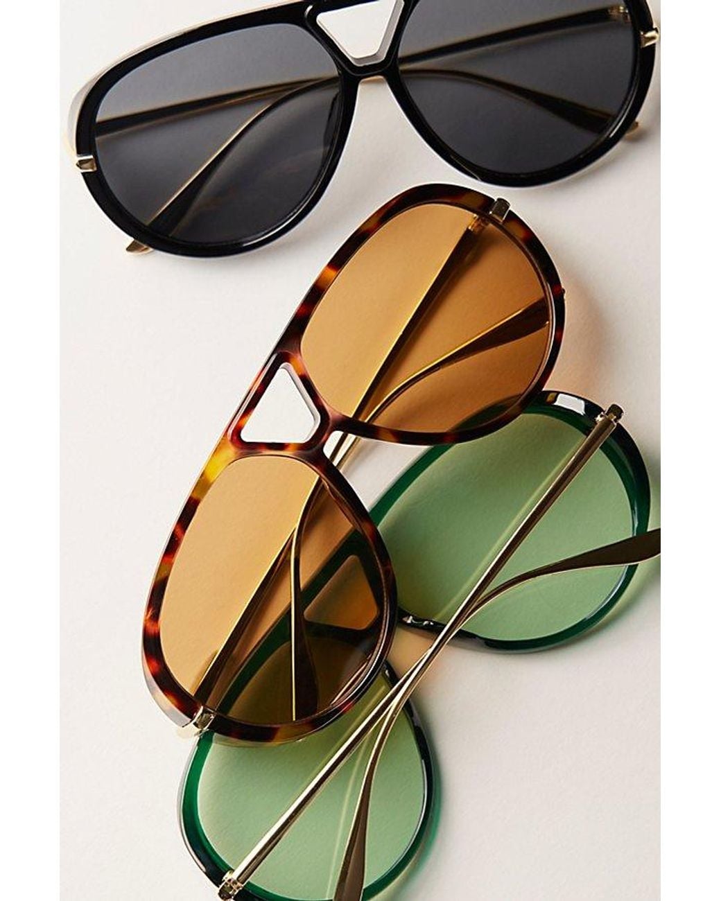 Free People Green Sunday Afternoon Oversized Aviator Sunglasses
