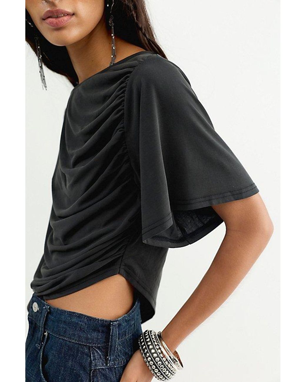 Free People Blue Caught Up Tee