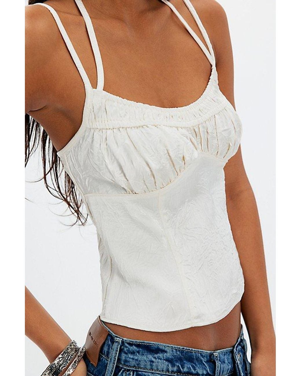 Free People White Soren Top