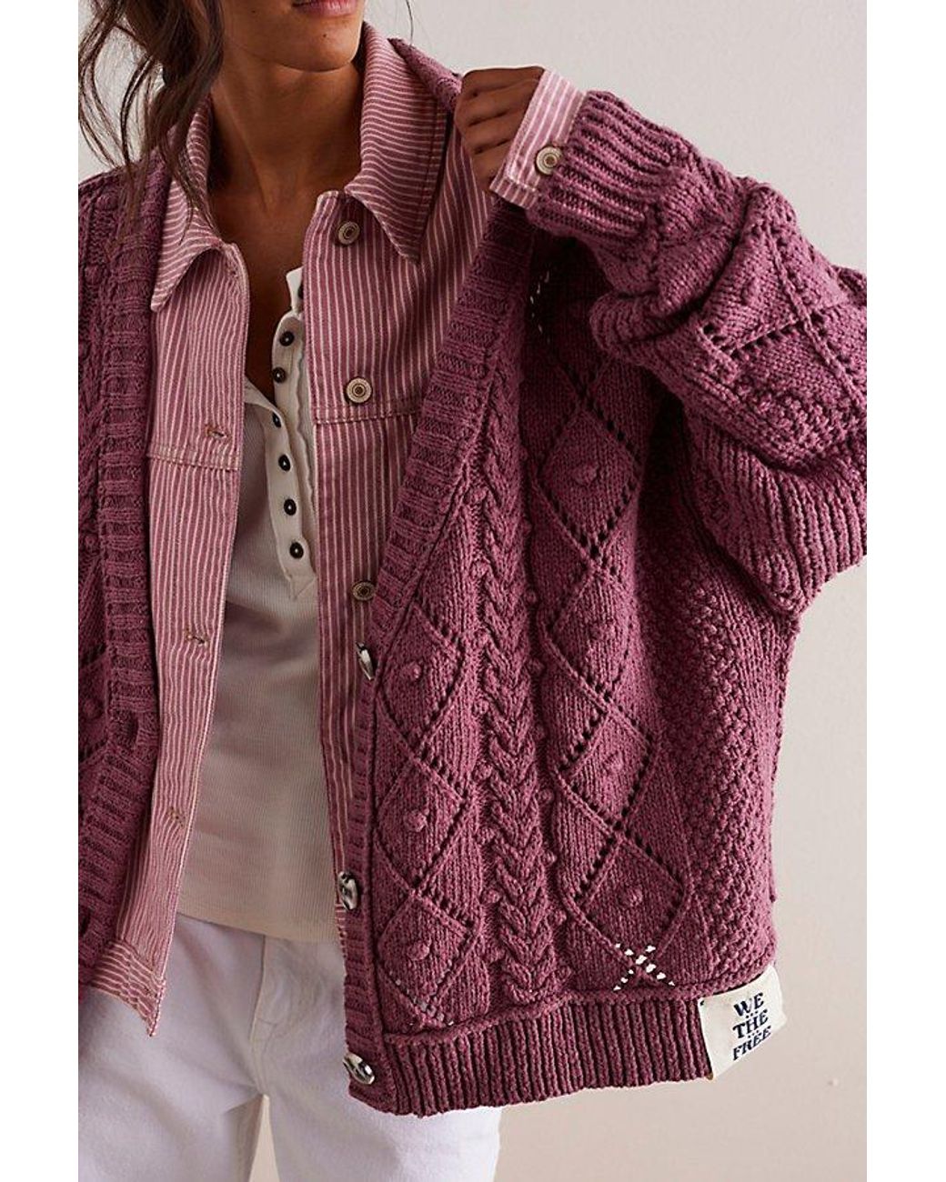 Free People We The Free Autumn Cardi in Purple | Lyst