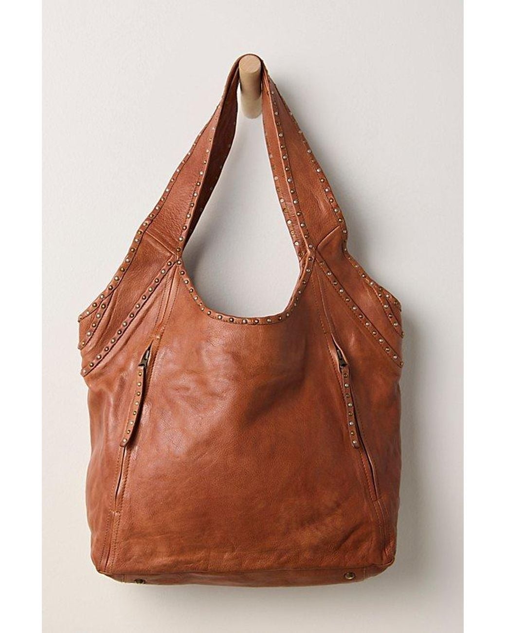 Free People Brown Sawyer Stud Tote