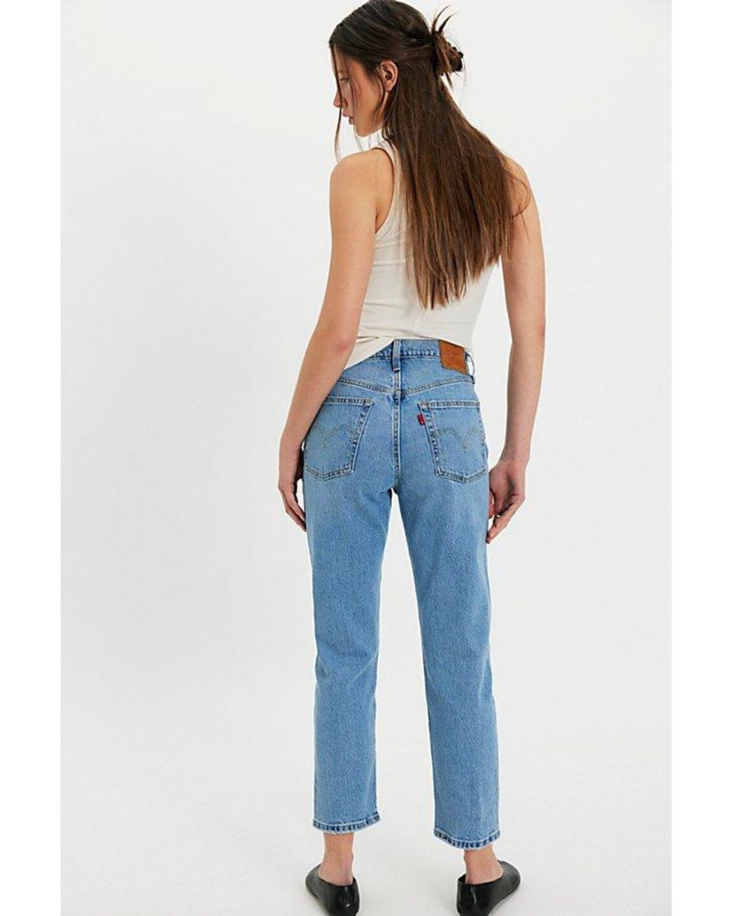 Levi's 501 Cropped Jeans in Blue | Lyst