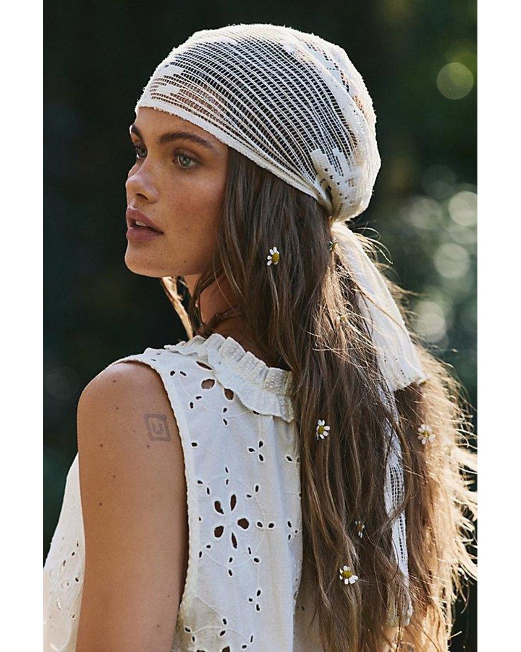 Free People Natural Capri Lace Wrap Sarong Top