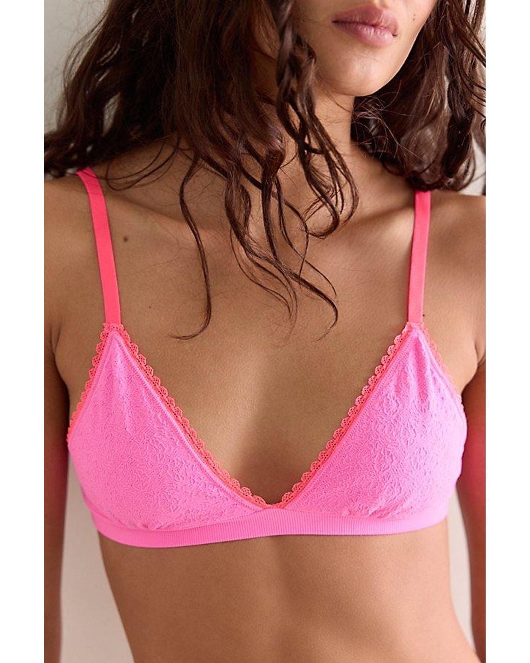 Intimately By Free People Red Sweet Point Seamless Triangle Bralette By