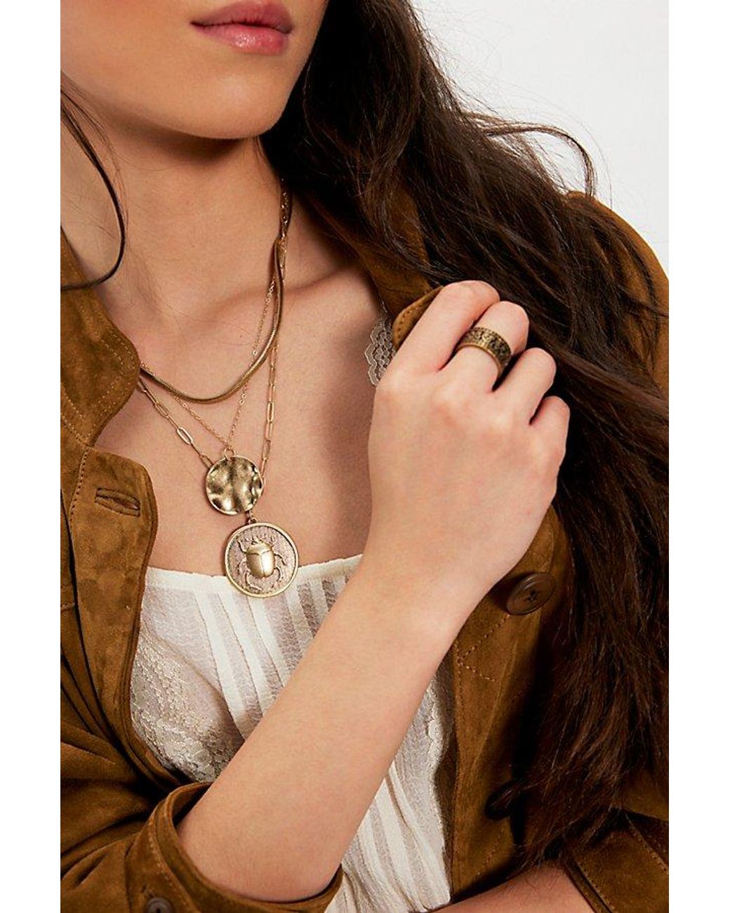 Free People Natural Oversized Coin Necklace