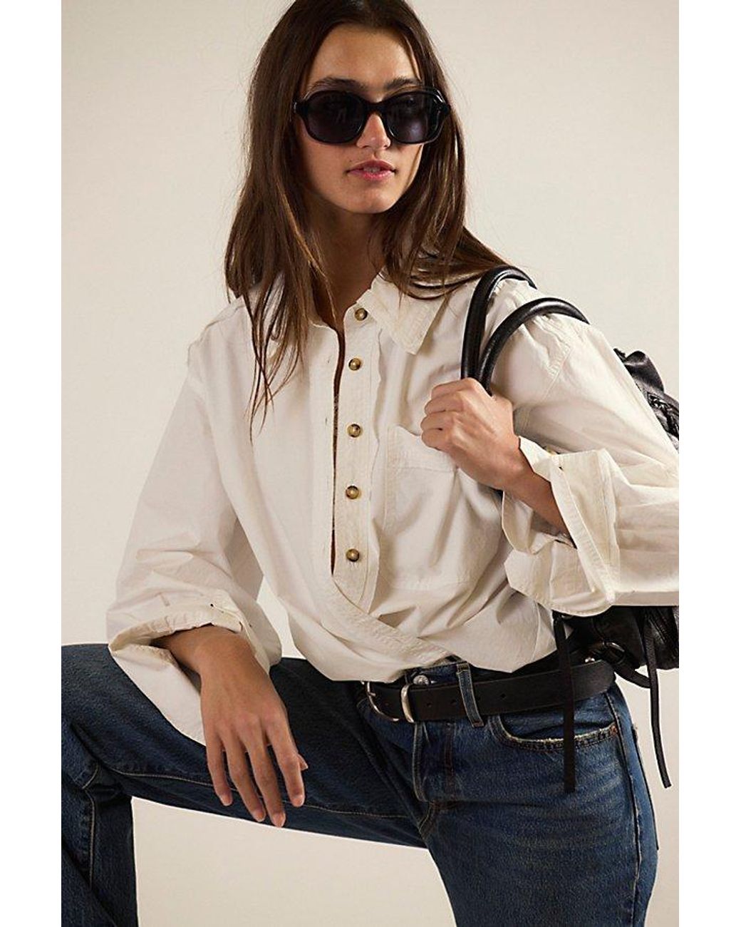 Free People Blue See The Light Polarized Sunglasses