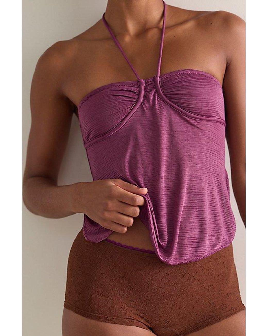 Intimately By Free People Purple Evening Out Halter Top By