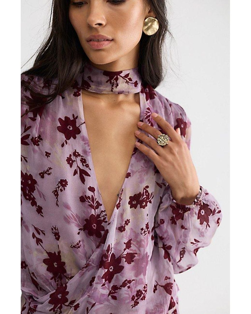 Free People Purple Miller Blouse