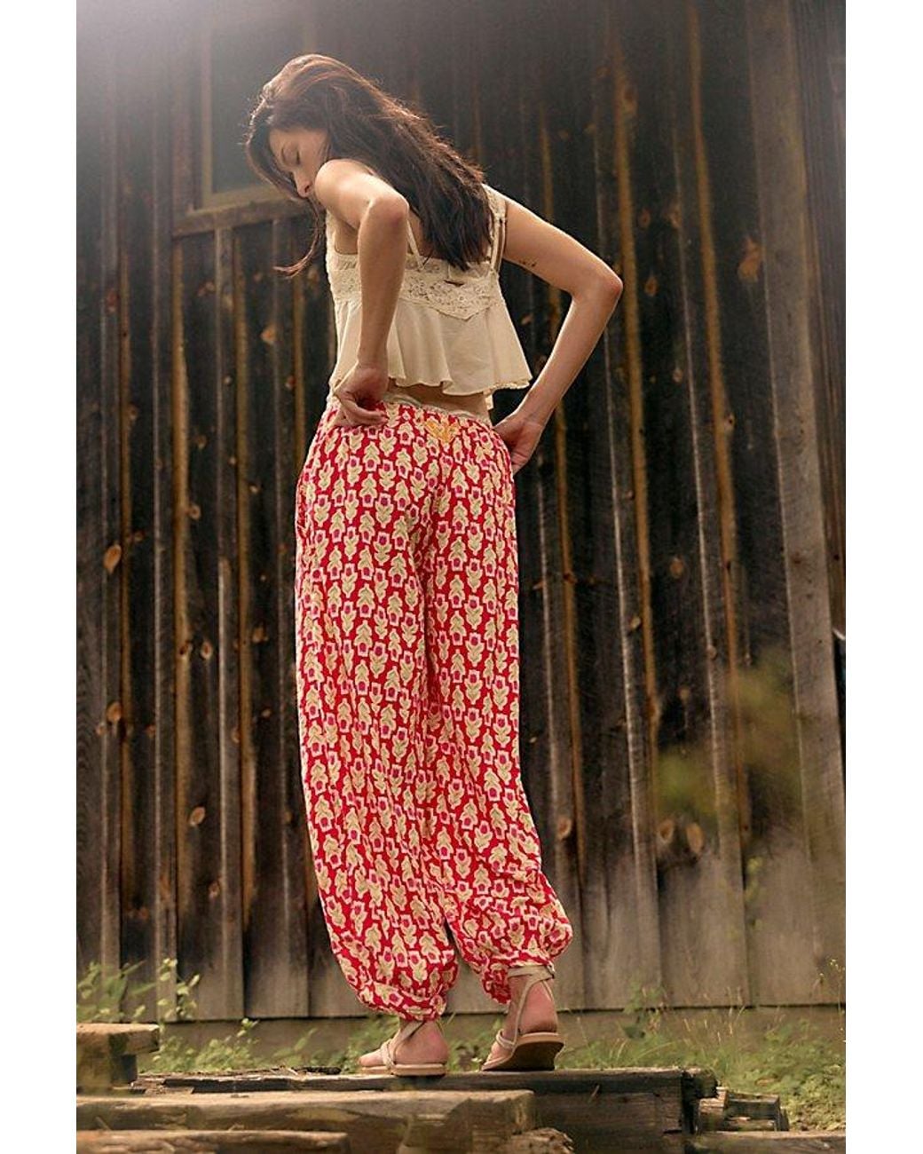 Free People Red On Repeat Pyjama Trousers By