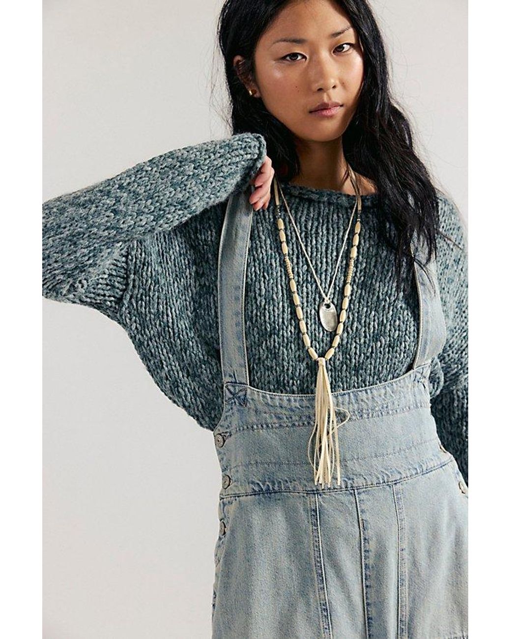 Free People Blue Felix Denim Dungarees