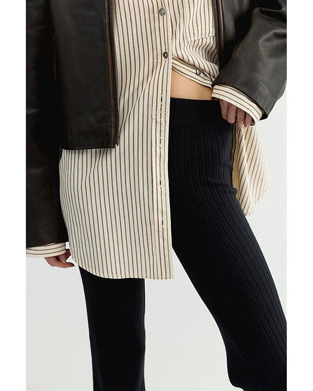 DONNI. White The Sweater Rib Kick Flare Pants