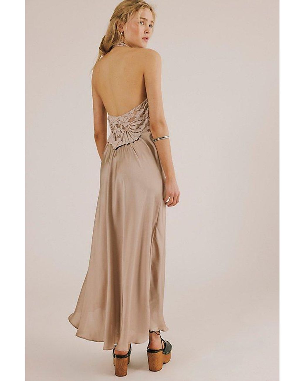 Intimately By Free People Natural Petal Party Midi Slip Dress By