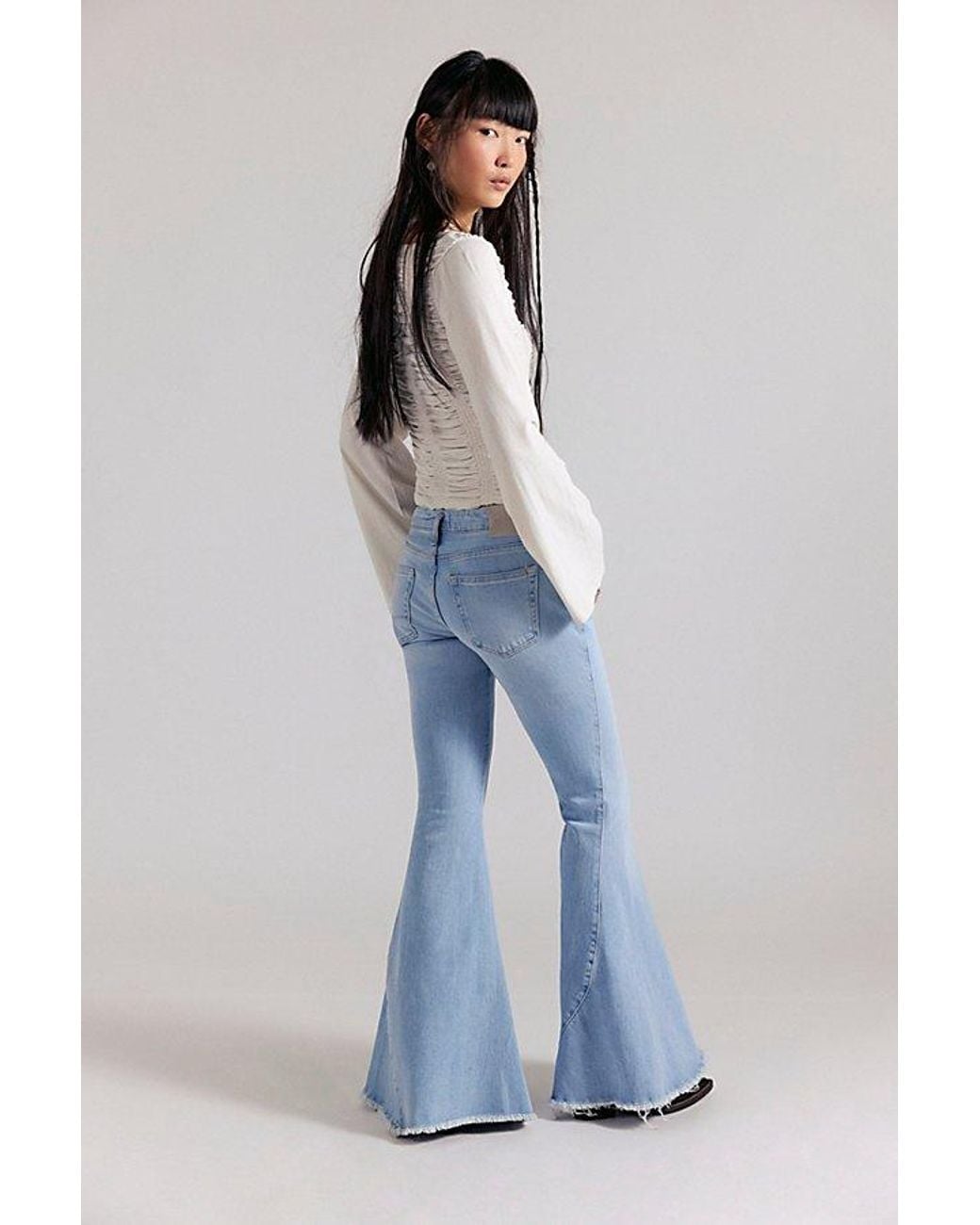 Free People Blue Emre Low-Rise Flare Jeans