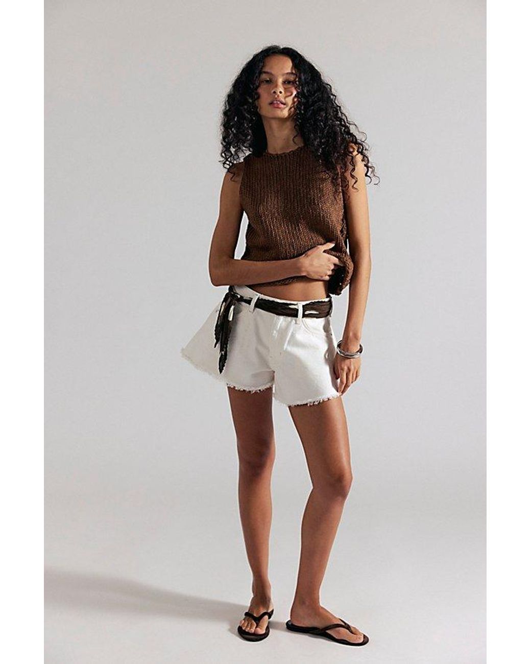 Free People Natural Sparks Fly Shorts