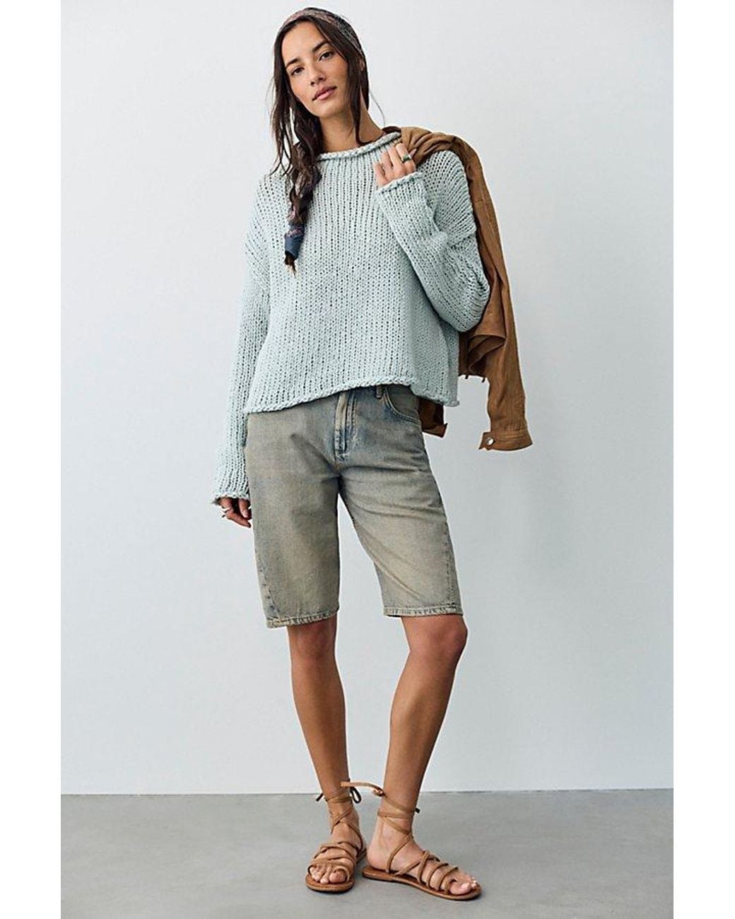 Free People Gray Opal Rollneck Knit Jumper