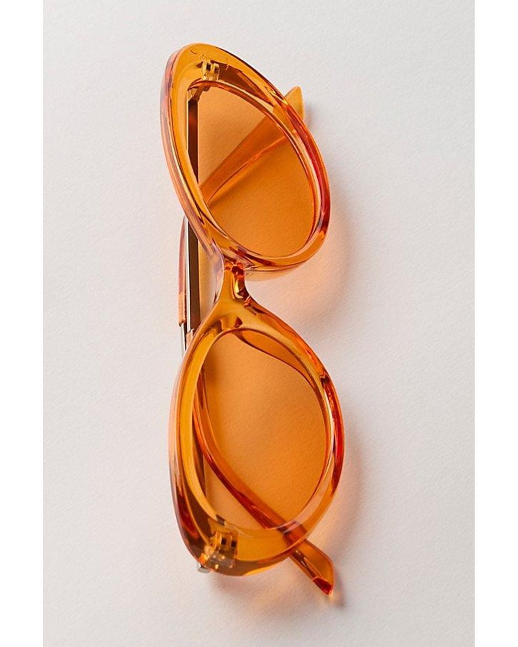 Free People Orange Mae Oval Sunglasses