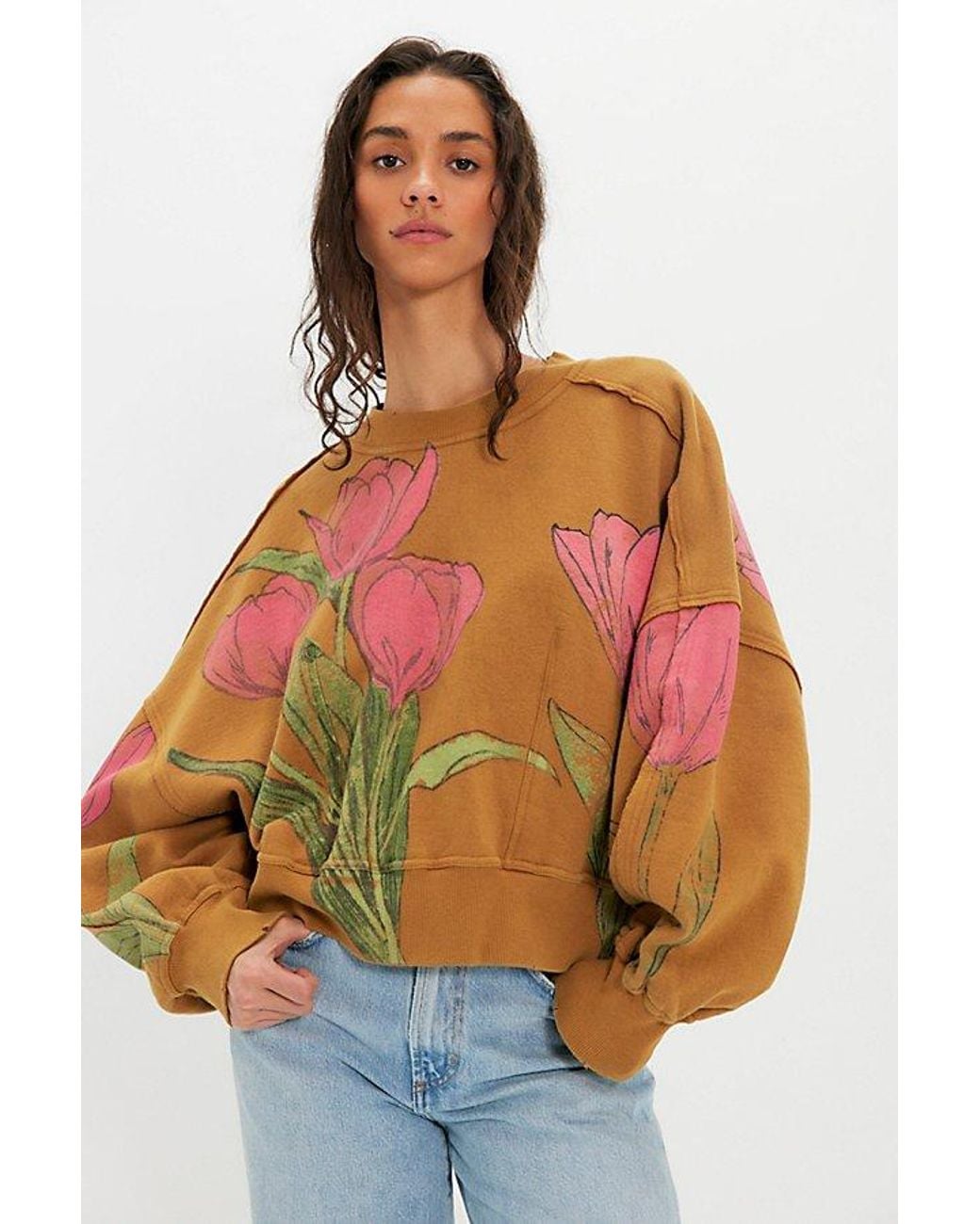 Free People Orange Gaia Sweatshirt