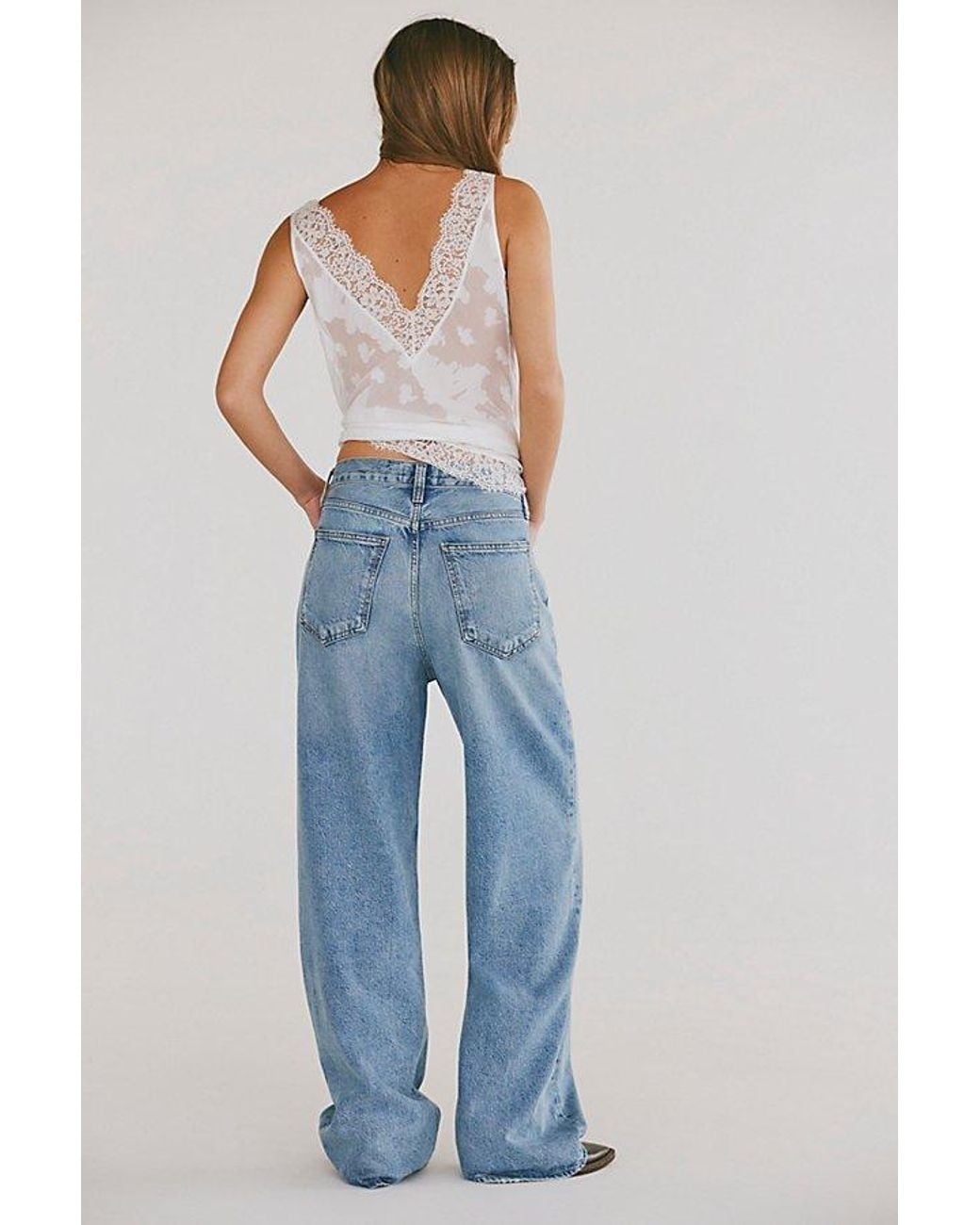 Agolde Blue Low-Rise Baggy Jeans