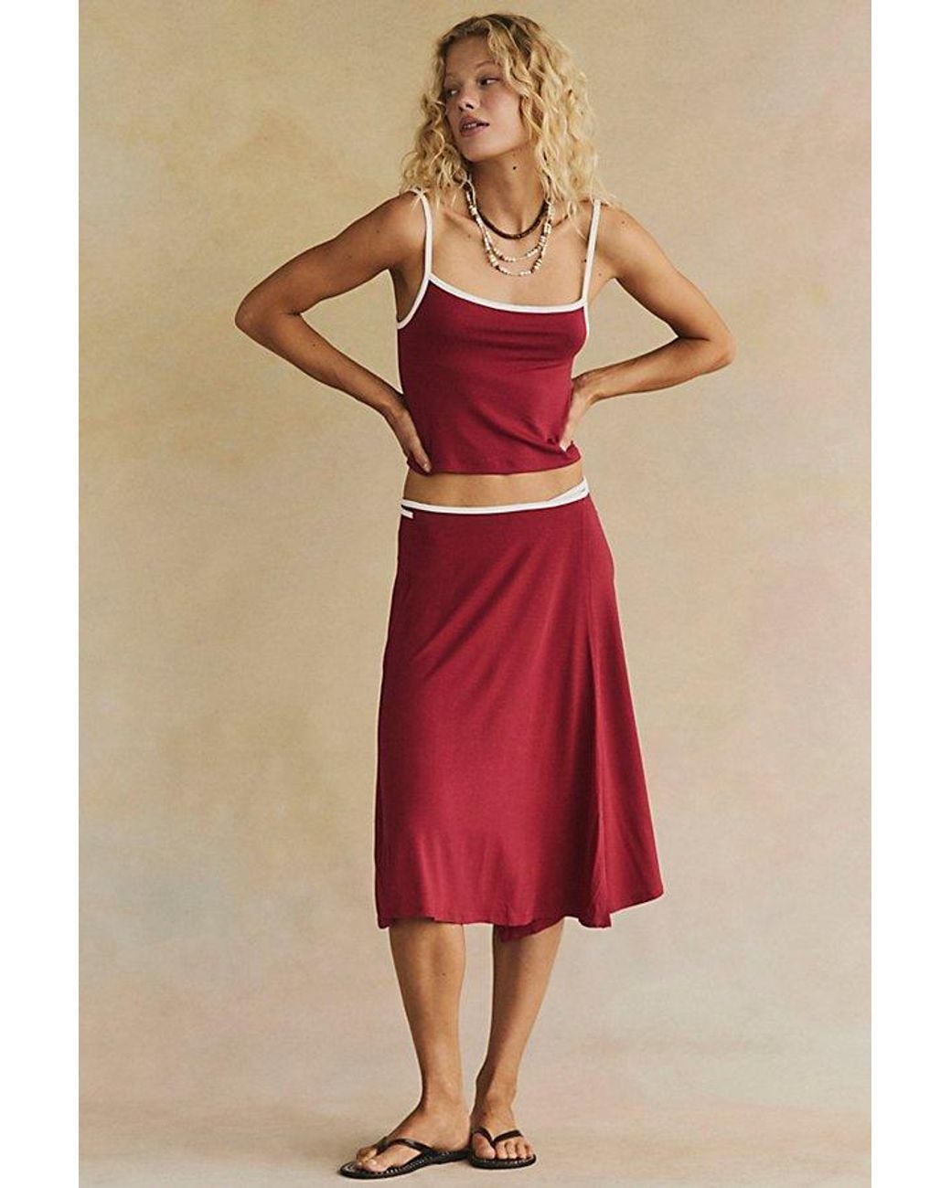 free-est Red Opal Skirt Set By
