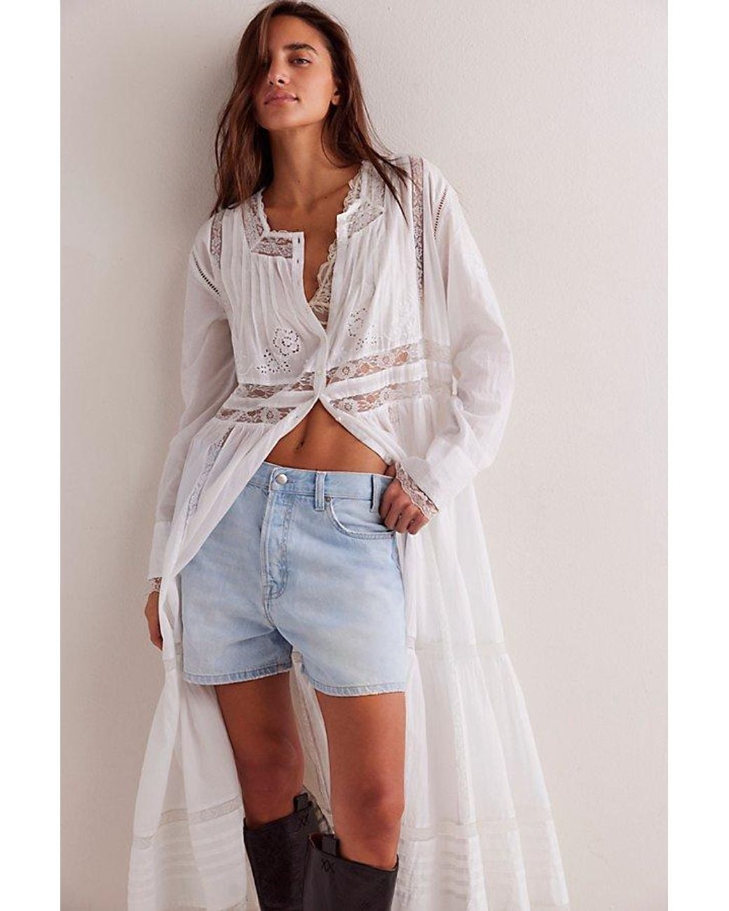 Free People Blue Tippi Denim Shorts