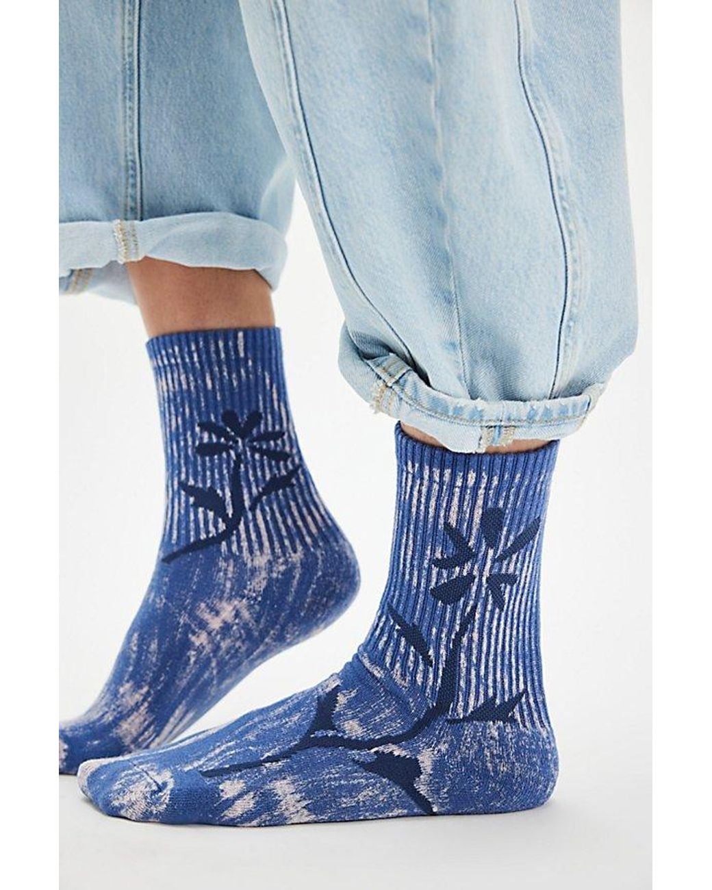 Free People Blue Floral Sky Socks