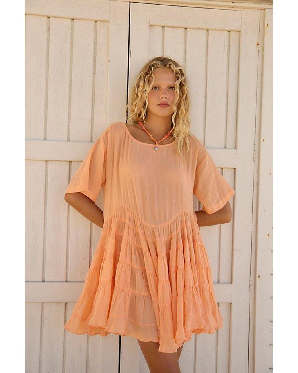 Free People Orange Chrissa Tunic