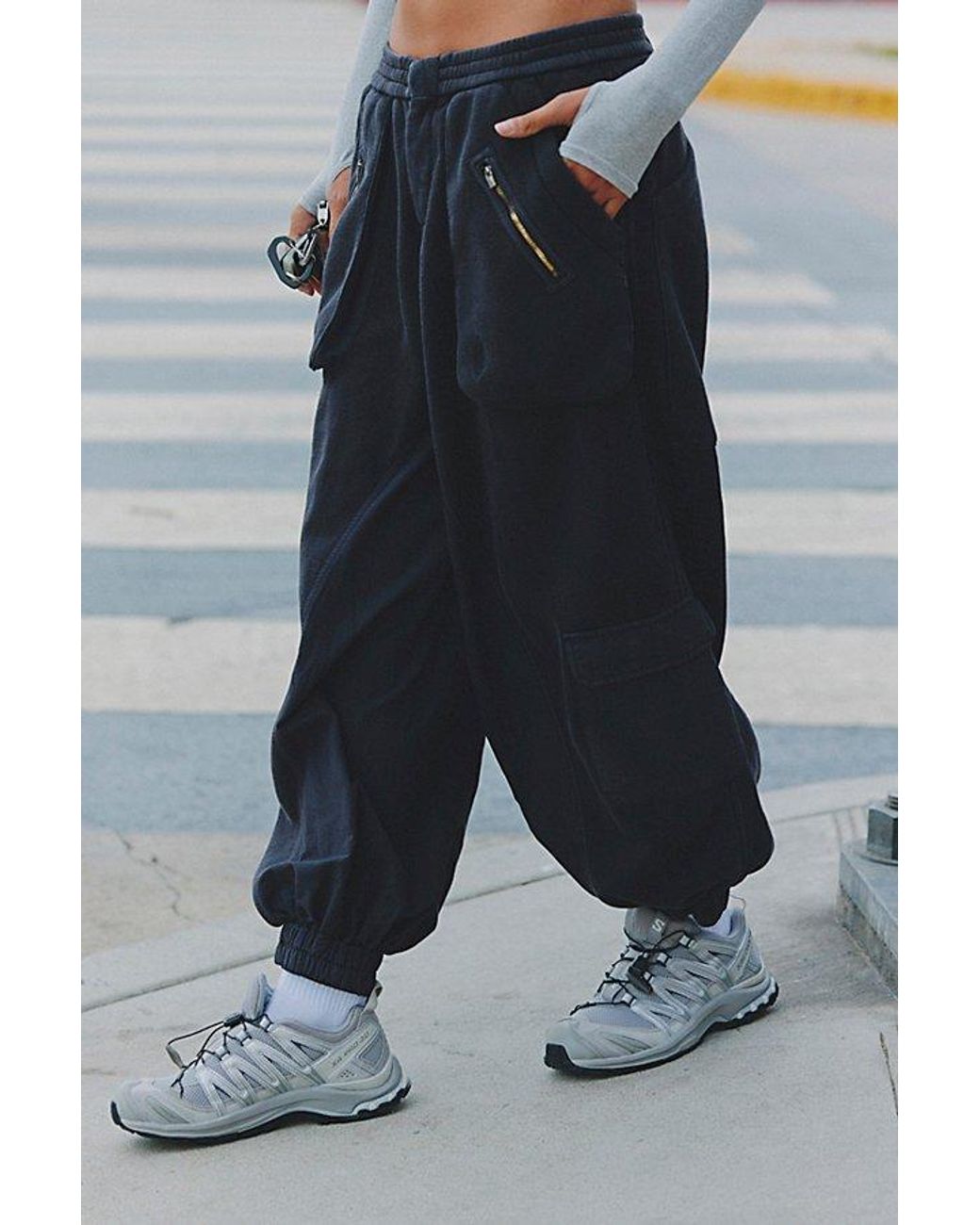 Fp Movement Gray Buckle Down Cargo Pants