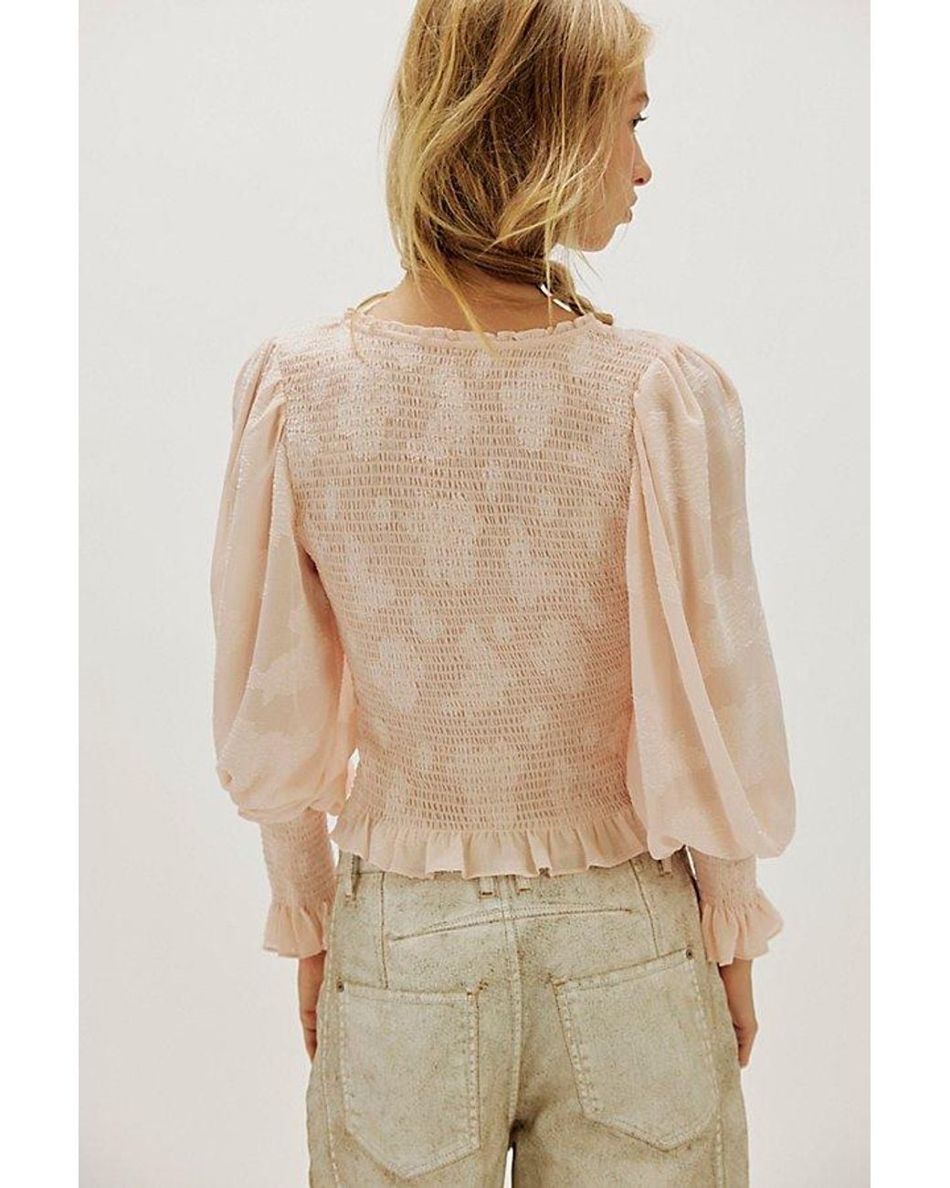 Free People Natural Smocked
