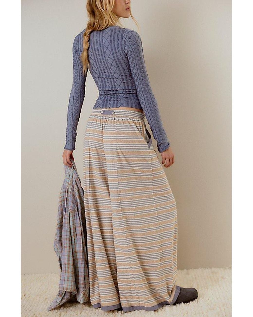 Intimately By Free People Blue Good Company Stripe Pants By
