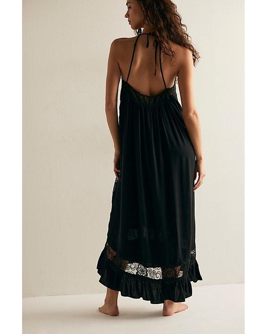 Intimately By Free People Black Kiss Me Later Maxi Slip Dress By