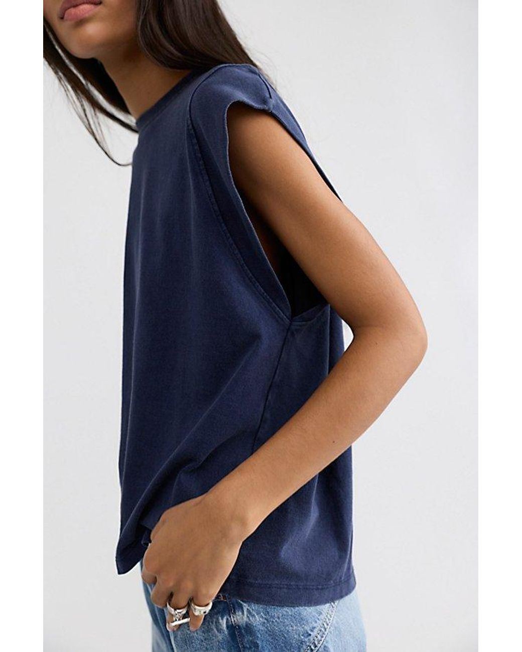 Free People Blue We The Free Atlas Muscle Tee