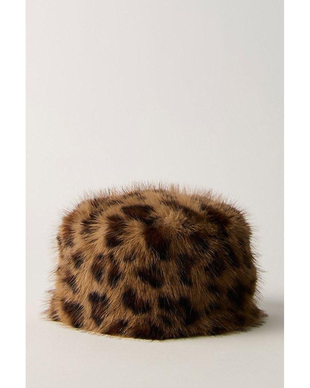 Free People Brown Frostbite Fur Pillbox Hat