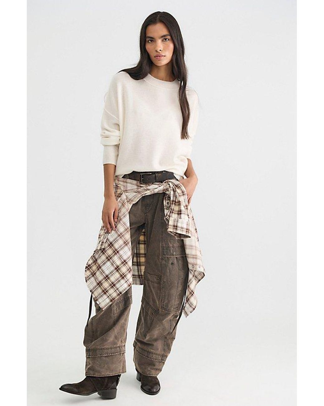 Free People Natural Solstice Cashmere Pullover
